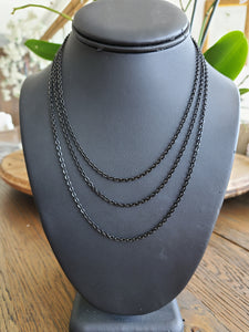 Black 3 chain necklace