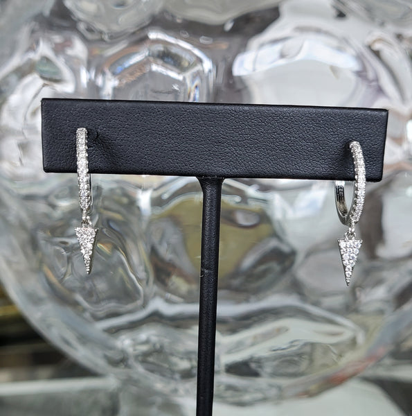 Gem Triangle Earrings