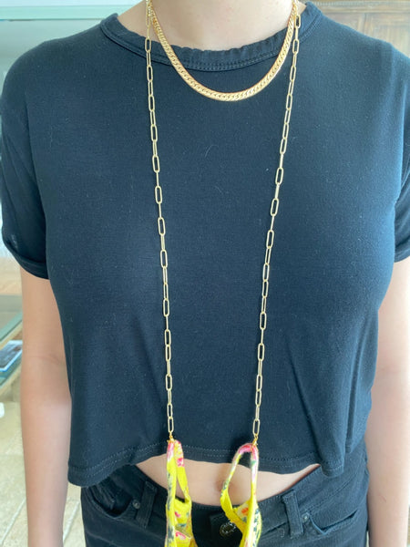 14k Gold Plated Mask Holder Chain