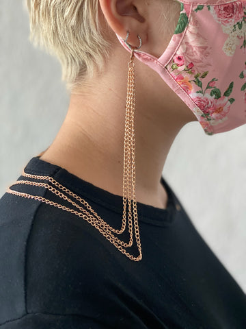 Rose Gold 3 Chain Mask Holder